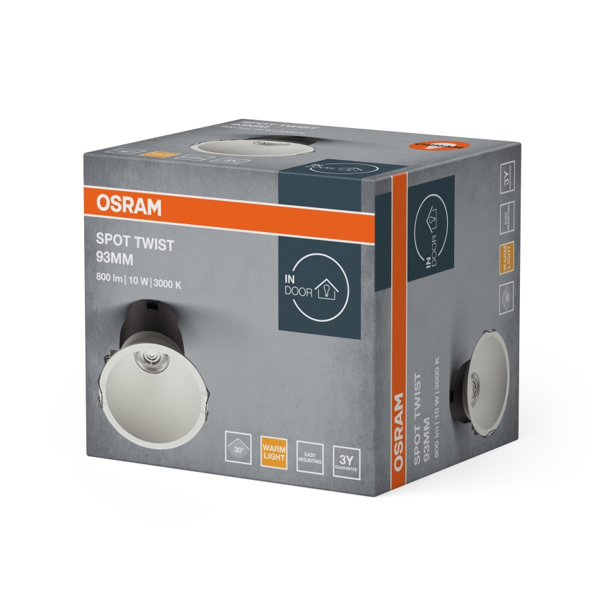 Osram - LED ugradna svjetiljka SPOT TWIST LED/10W/230V 3000K pr. 9,3 cm bijela