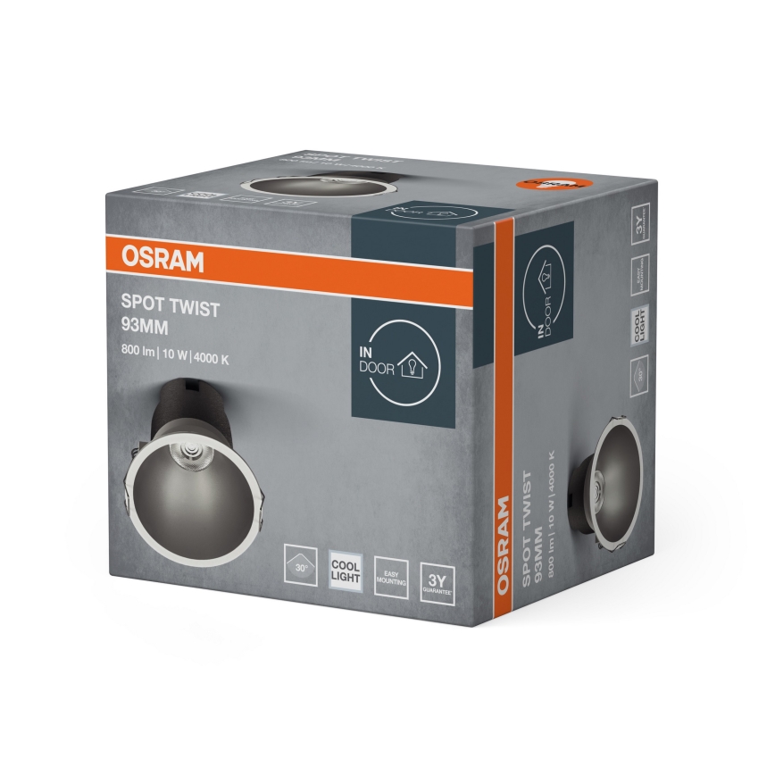 Osram - LED ugradna svjetiljka SPOT TWIST LED/10W/230V 4000K Ø 9,3 cm bijela/srebrna