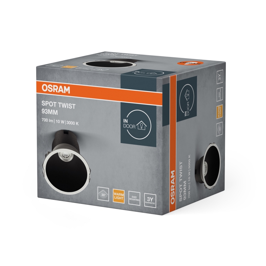 Osram - LED ugradno svjetlo SPOT TWIST LED/10W/230V 3000K promjer 9,3 cm bijela/crna