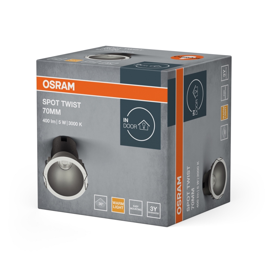Osram - LED ugradna svjetiljka SPOT TWIST LED/5W/230V 3000K Ø 7 cm bijela/srebrna