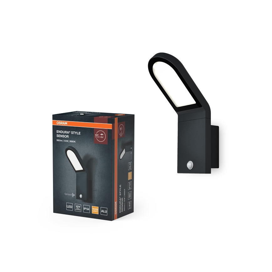 Osram - LED vanjska zidna svjetiljka s senzorem sumraka i pokreta ENDURA STYLE LED/12W/230V IP54