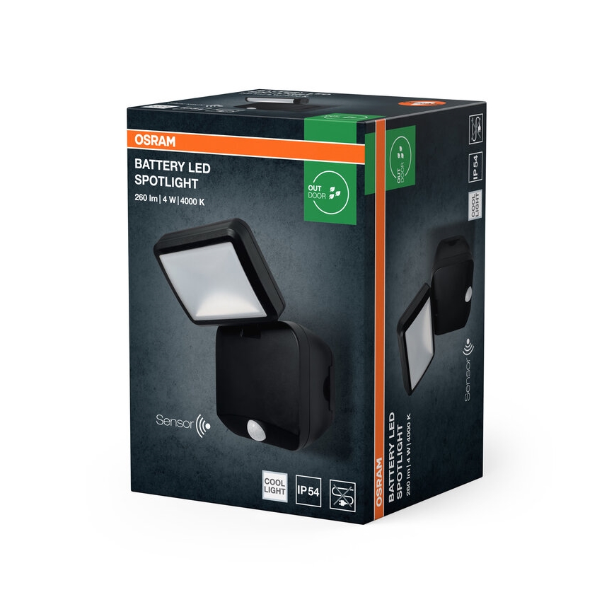 Osram - LED vanjski zidni reflektor sa senzorom BATTERY LED/4W/4xD IP54
