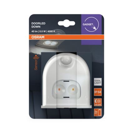 Osram - LED vanjska zidna svjetiljka s senzorom DOORLED LED/0,5W/3xAA IP54 bijela