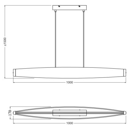 Osram - LED viseći luster na kabelu DECOR FLAT LED/23W/230V sivi