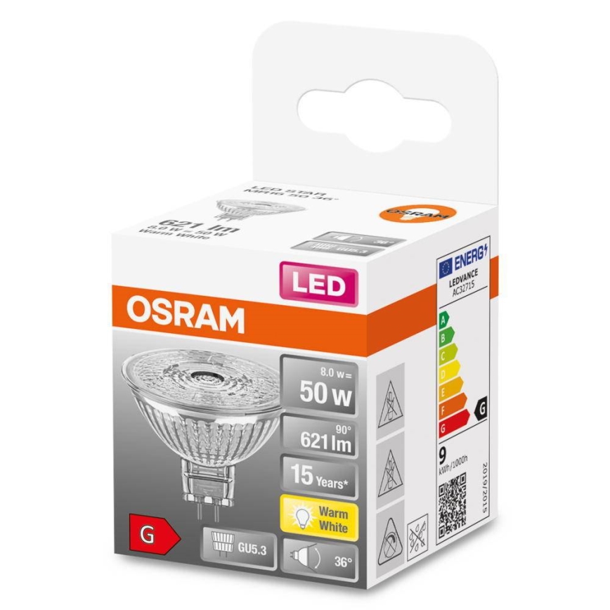 LED Žarulja GU5,3/8W/12V 2700K - Osram
