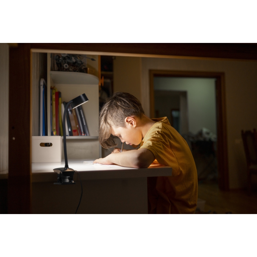 Osram - LED stolna svjetiljka s kopčom i mogućnošću prigušivanja OFFICE LINE LED/4,8W/230V 3000/4000/6500K crna