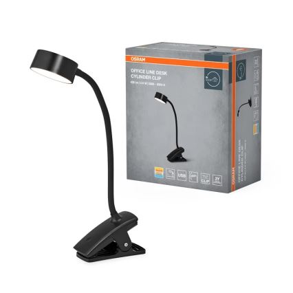 Osram - LED stolna svjetiljka s kopčom i mogućnošću prigušivanja OFFICE LINE LED/4,8W/230V 3000/4000/6500K crna
