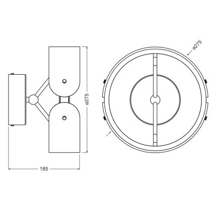 Osram - LED zidna svjetiljka DECOR CURVE LED/20W/230V siva