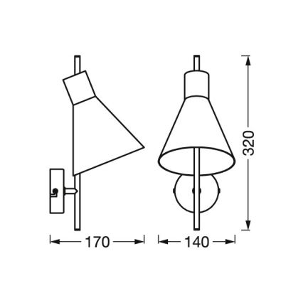 Osram - LED Zidna svjetiljka DECOR TOKIO LED/5W/230V crna