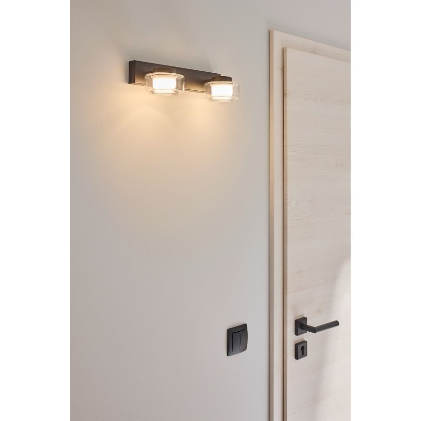Osram - LED zidna svjetiljka za kupaonicu ORBIS FLAME 2xLED/5,5W/230V 3000/4000K IP44 crna