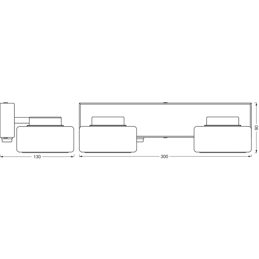 Osram - LED zidna svjetiljka za kupaonicu ORBIS FLAME 2xLED/5,5W/230V 3000/4000K IP44 crna