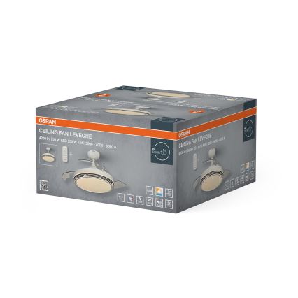 Osram - LED prigušivo stropno svjetlo s ventilatorom LEVECHE LED/36W/230V 3000/4000/6500K + daljinski upravljač
