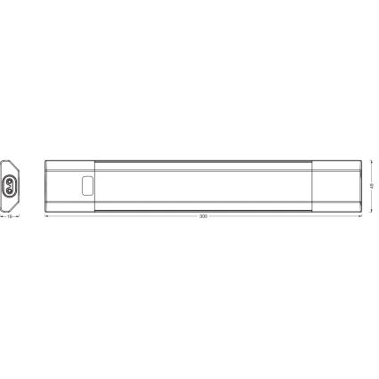 Osram - LED RGBW prigušivo svjetlo za ispod ormarića s senzorom pokreta LINEAR EDGE LED/4W/230V 30 cm crno + daljinski upravljač