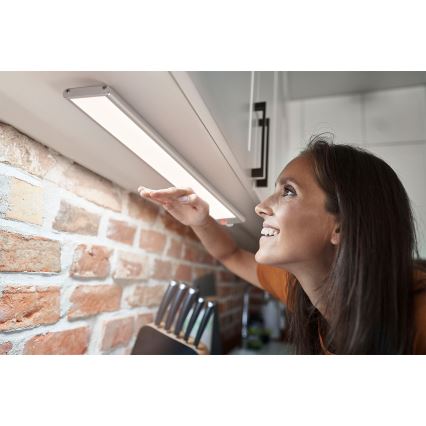 Osram - LED svjetlo za ugradnju ispod ormarića s senzorom pokreta i sumraka LINEAR LED/4W/3,7V 1500 mAh 3000/4000/6500K 60 cm siva