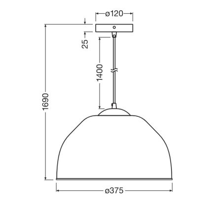 Osram - Luster na kabelu CAMEL BELL 1xE27/9W/230V Ø 37,5 cm