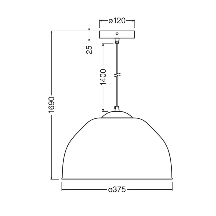 Osram - Luster na kabelu CAMEL BELL 1xE27/9W/230V Ø 37,5 cm