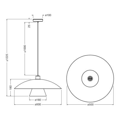 Osram - Luster na kabelu DECOR FLYING MUSHROOM 1xE27/25W/230V Ø 50 cm plava
