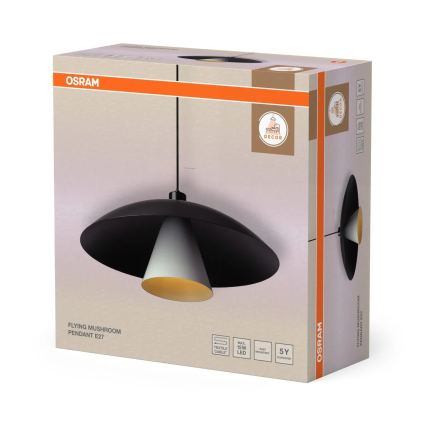 Osram - Luster na sajli DECOR FLYING MUSHROOM 1xE27/25W/230V Ø 50 cm crna