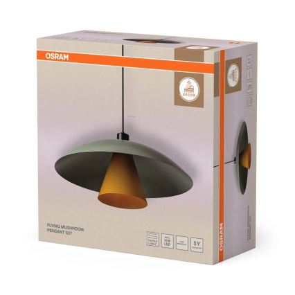 Osram - Luster na sajli DECOR FLYING MUSHROOM 1xE27/25W/230V Ø 50 cm zeleni