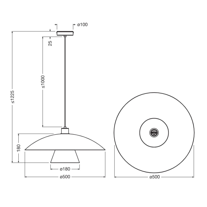 Osram - Luster na sajli DECOR FLYING MUSHROOM 1xE27/25W/230V Ø 50 cm zeleni