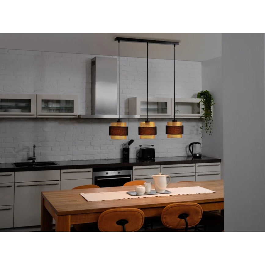 Osram - Luster na sajli DECOR HORNET 3xE27/10W/230V crna/zlatna