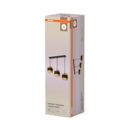 Osram - Luster na sajli DECOR HORNET 3xE27/10W/230V crna/zlatna