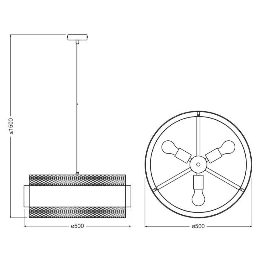 Osram - Luster na sajli DECOR HORNET 3xE27/10W/230V Ø 50 cm crna/zlatna