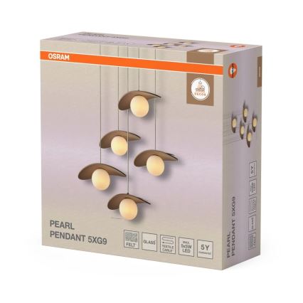 Osram - Luster na sajli DECOR PEARL 5xG9/5W/230V bež