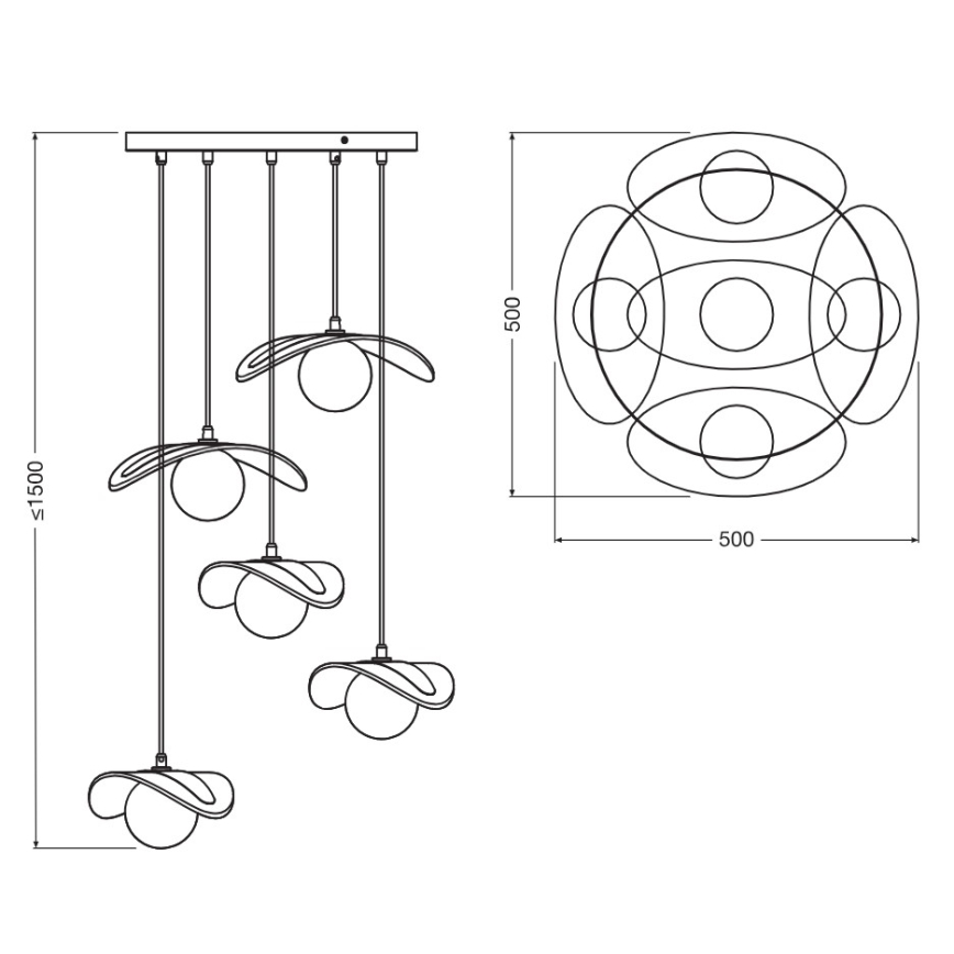 Osram - Luster na sajli DECOR PEARL 5xG9/5W/230V bež
