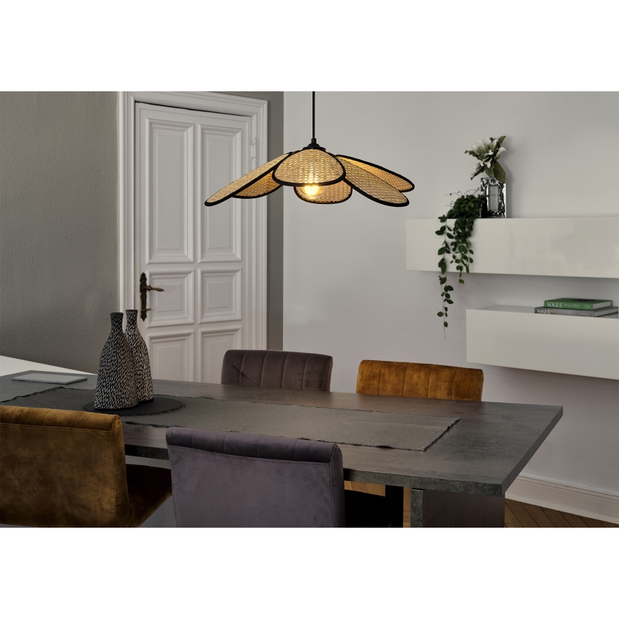 Osram - Luster na sajli DECOR RATTAN 1xE27/15W/230V Ø 58 cm bež/crna