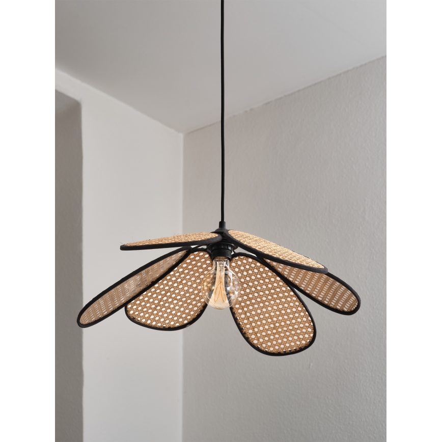 Osram - Luster na sajli DECOR RATTAN 1xE27/15W/230V Ø 58 cm bež/crna