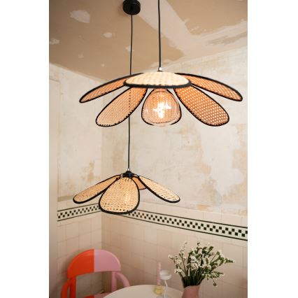 Osram - Luster na sajli DECOR RATTAN 1xE27/15W/230V Ø 58 cm bež/crna