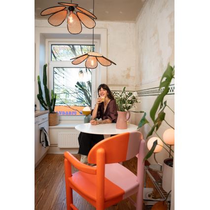 Osram - Luster na sajli DECOR RATTAN 1xE27/15W/230V Ø 58 cm bež/crna