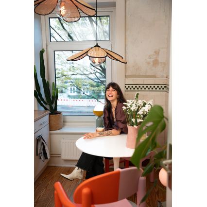 Osram - Luster na sajli DECOR RATTAN 1xE27/15W/230V Ø 58 cm bež/crna