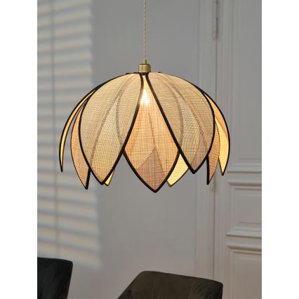 Osram - Luster na sajli DECOR RATTAN 1xE27/15W/230V Ø 67 cm bež/crna