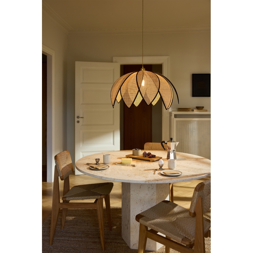 Osram - Luster na sajli DECOR RATTAN 1xE27/15W/230V Ø 67 cm bež/crna