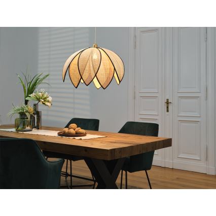 Osram - Luster na sajli DECOR RATTAN 1xE27/15W/230V Ø 67 cm bež/crna