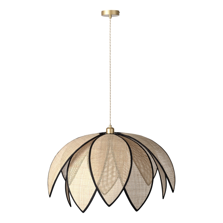Osram - Luster na sajli DECOR RATTAN 1xE27/15W/230V Ø 67 cm bež/crna