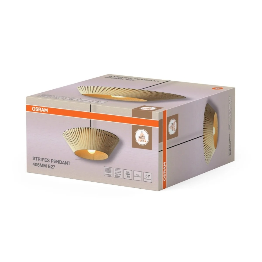 Osram - Luster na sajli DECOR STRIPES 1xE27/10W/230V Ø 40,5 cm bež
