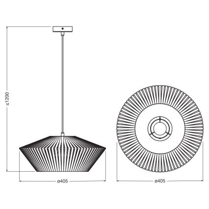 Osram - Luster na sajli DECOR STRIPES 1xE27/10W/230V Ø 40,5 cm bež