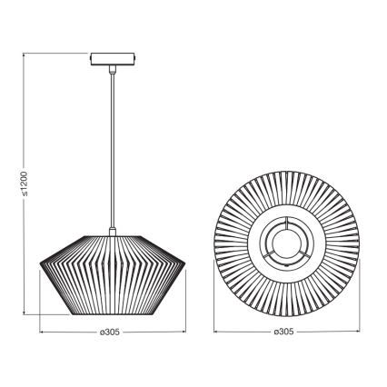 Osram - Luster na užetu DECOR STRIPES 1xE27/10W/230V Ø 30,5 cm bež