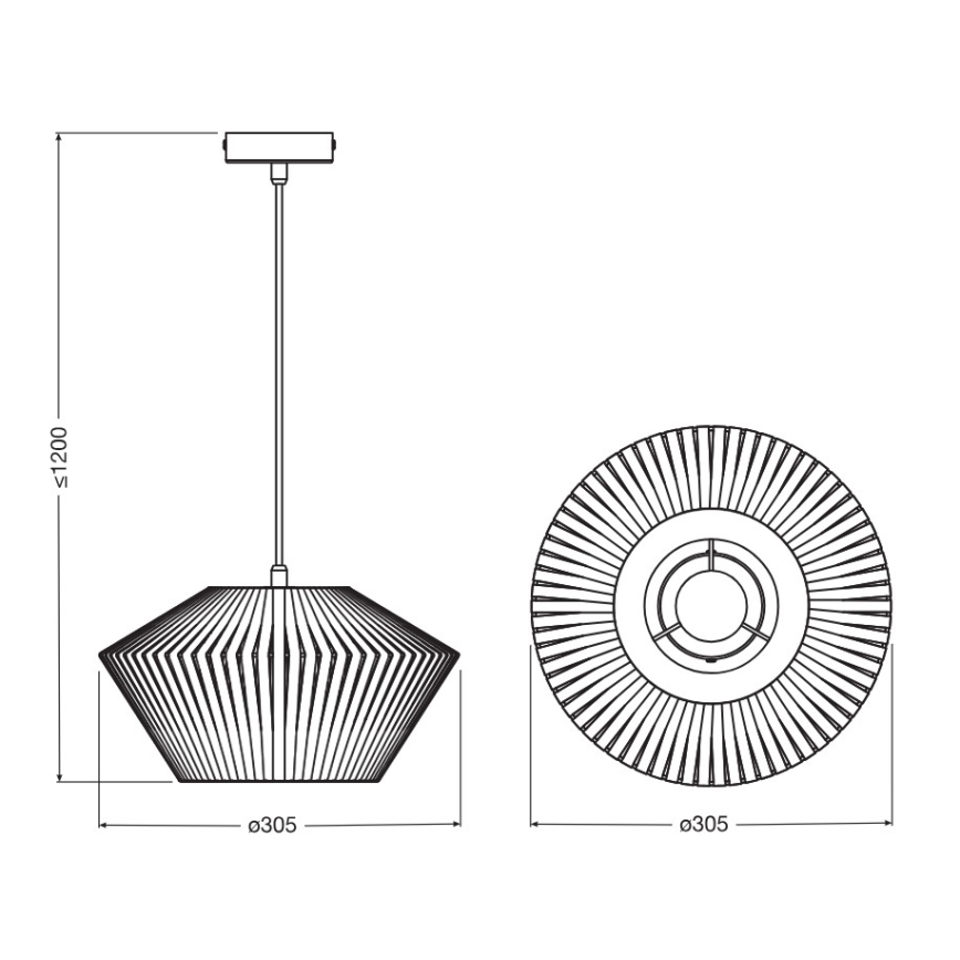 Osram - Luster na užetu DECOR STRIPES 1xE27/10W/230V Ø 30,5 cm bež