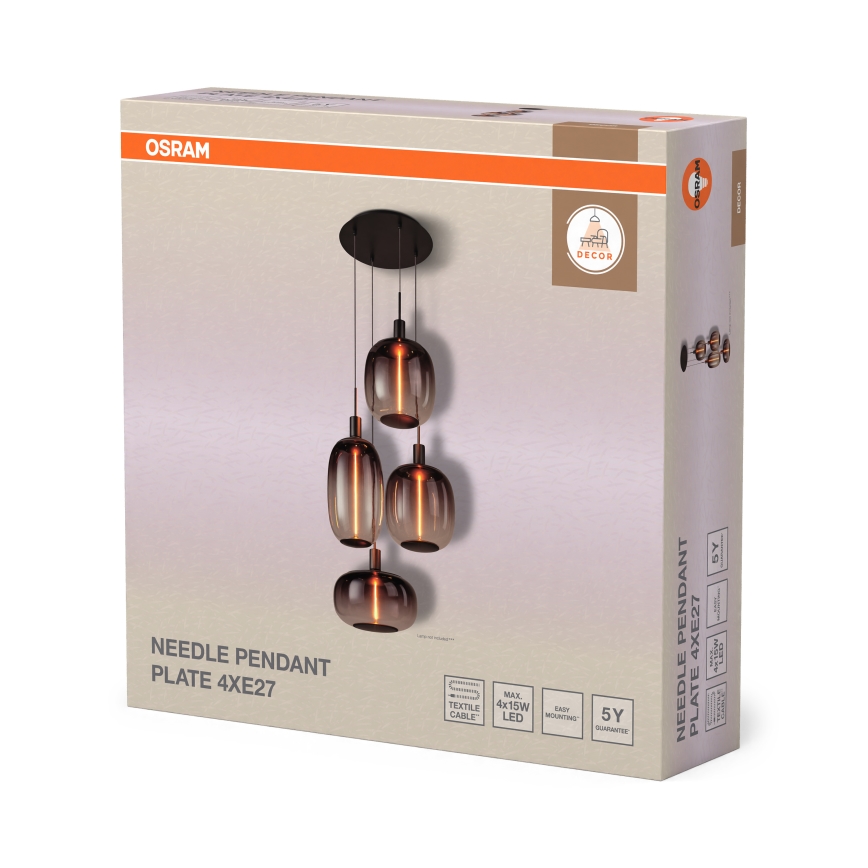 Osram - Napojni kabel NEEDLE PENDANT 4xE27/25W/230V antracit