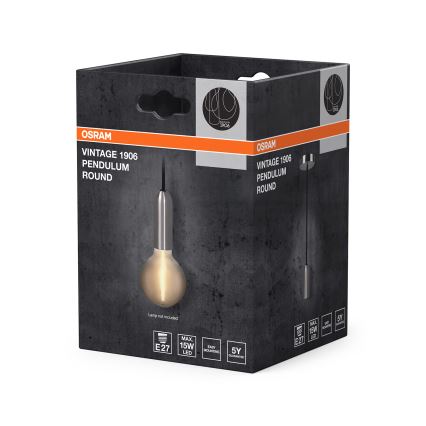 Osram - Napojni kabel PENDULUM ROUND 1xE27/15W/230V sjajni krom