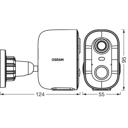 Osram - Pametna solarna kamera s 2K senzorom SMART+ 5V 5200 mAh IP66 Wi-Fi