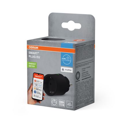 Osram - Pametna utičnica SMART+ MATTER SCHUKO 2300W/230V/10A Wi-Fi crna