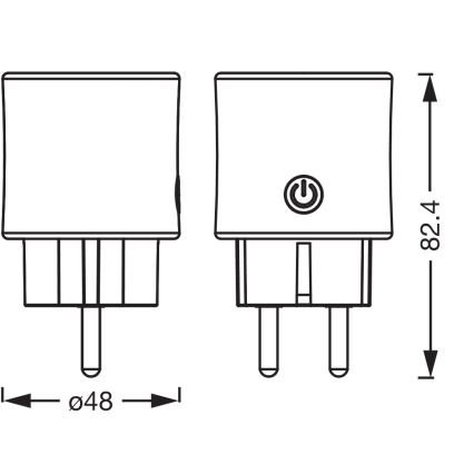 Osram - Pametna utičnica SMART+ MATTER SCHUKO 2300W/230V/10A Wi-Fi crna