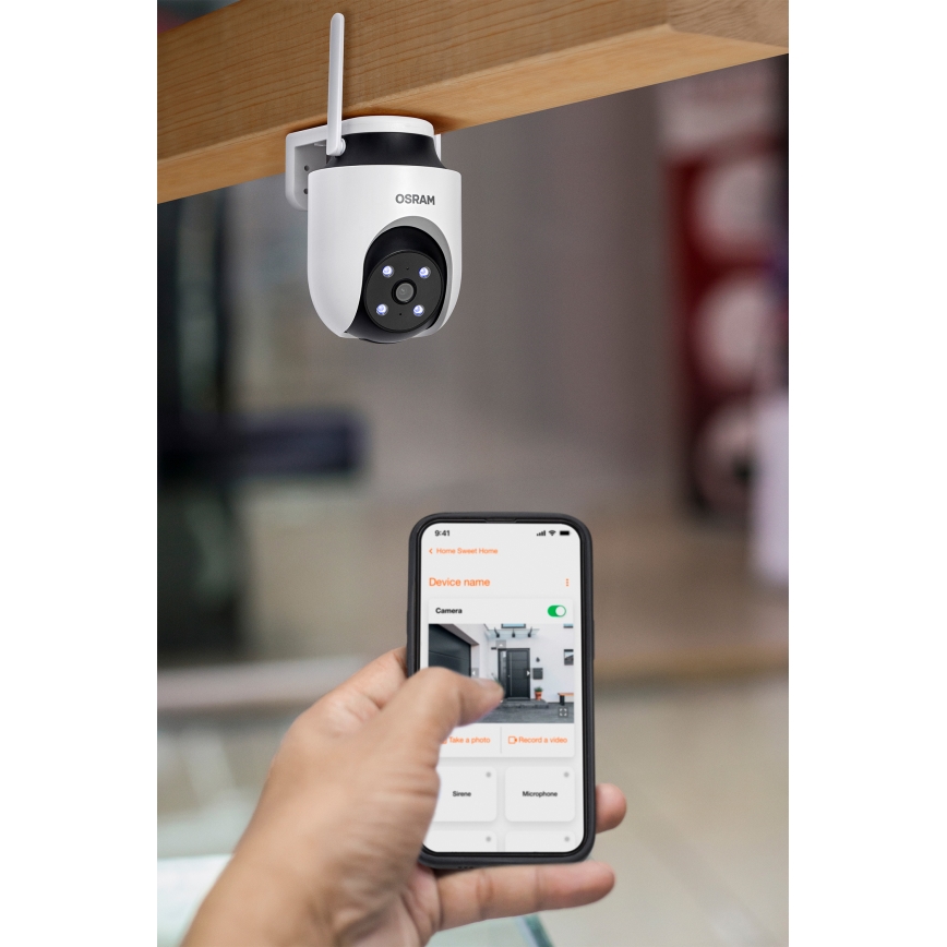 Osram - Pametna vanjska kamera 360° s 2K SMART+ senzorom 230V IP67 Wi-Fi