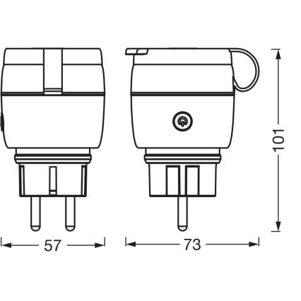 Osram - Pametna vanjska utičnica SMART+ MATTER SCHUKO 3680W/230V/16A IP44 Wi-Fi