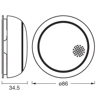 Osram - Pametni detektor dima SMART+ 3V Wi-Fi 1400 mAh